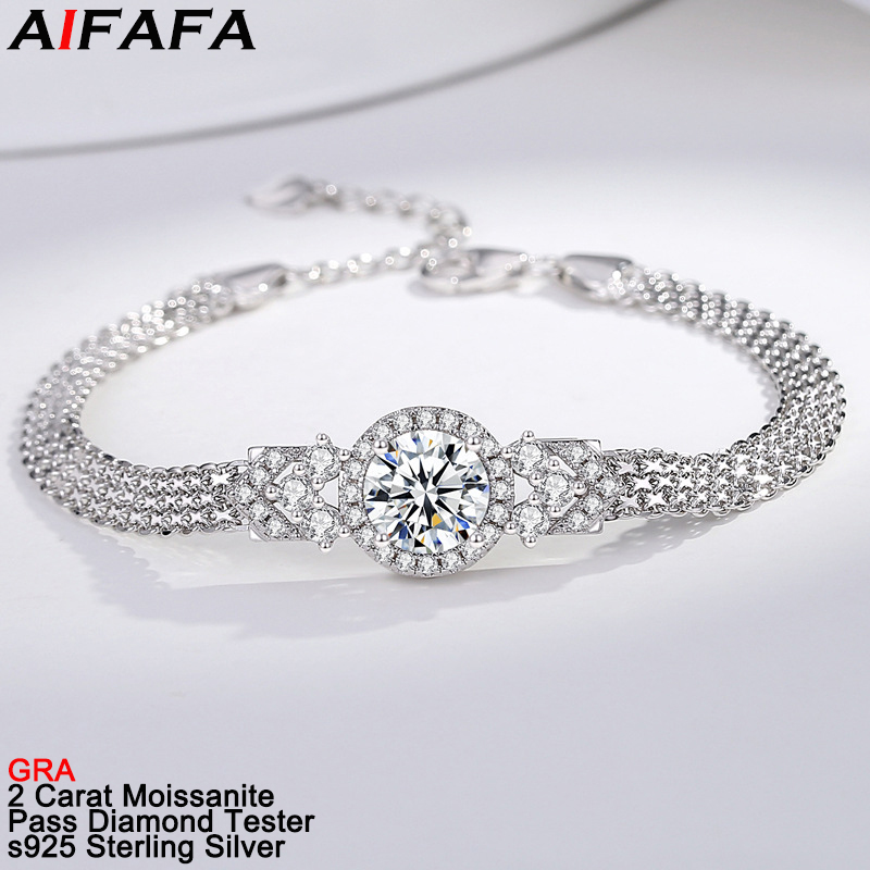 جديد 2 قيراط D اللون VVS1 مويس - مراجعة Lobster Clasp Silver وسعره